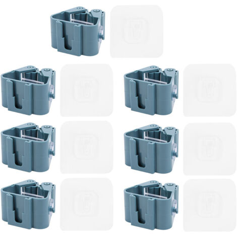 Wischmopphalter · Blaues ABS · 7er-Set · Schraubenlose Aufbewahrung für Zuhause und Badezimmer (1/5)