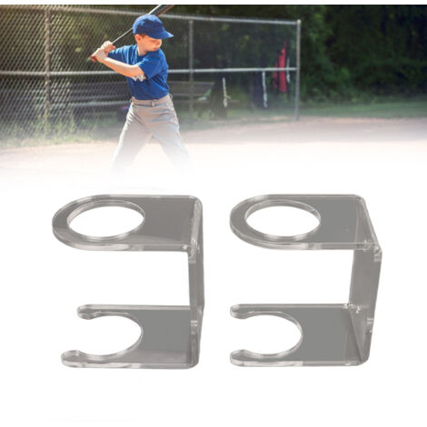 【Baseball-Wandhalterung】 2x Wandhalterung aus transparentem Acryl für Baseballschläger (7x7x5,3cm) für die Home-Office-Kollektion