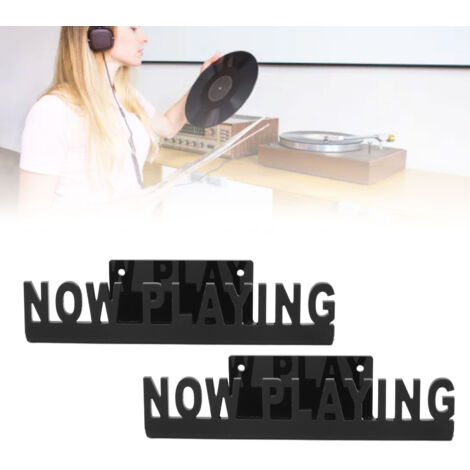2 Stück „Now Playing“-Wandhalterung – Transparentes Acryl-Design für Schallplatten, Bücher und Videos mit einfacher Montage (2 Halterungen) (1/5)