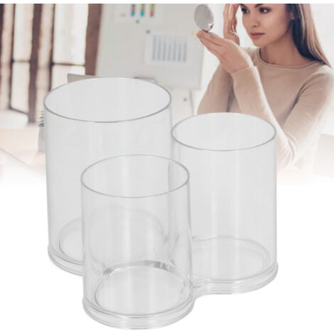 Zylindrischer Kosmetik-Organizer und Pinselhalter aus transparentem Kunststoff (1/5)