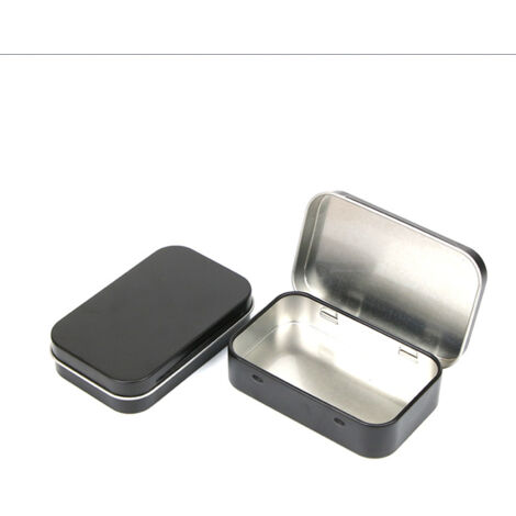 [Metallbox] Eisenbox 95x60x21mm mit abgerundeten Ecken - 2 Boxen silber/schwarz/weiß/gold (1/5)