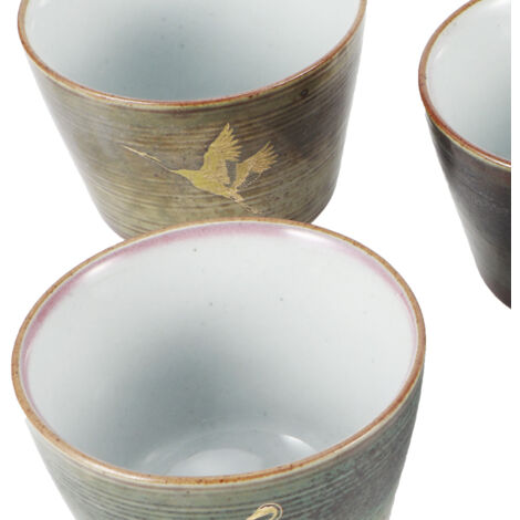 Set aus 4 Keramik-Teeschalen Typ 2 im antiken japanischen Stil, Set für Kung Fu und Handgetränke (1/5)