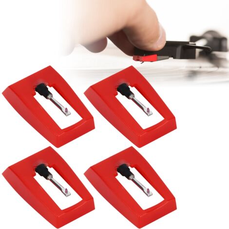 [Tonnadeln] 4 Stück mit ABS- und Aluminiumhalterung für Crosley, ION, Victrola, 1byone und andere Plattenspieler (1/5)