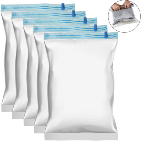[Kompressionsbeutel] + [Markenname] + [Modell] + [Wasserdichtes PE+PET] – 5 weiße Beutel in den Maßen 35 x 50 cm, 40 x 50 cm, 40 x 60 cm und 50 x 70 cm – Optimale Organisation für Reisen und Aufbewahr (1/5)