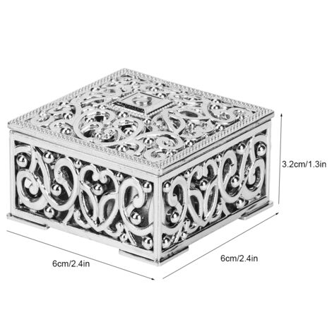 Geschenkbox aus Kunststoff Dekoratives Hohlmuster 12 Stück 6 x 6 x 3,2 cm Silber Festliche Verpackung für Hochzeiten und Geburtstage (1/5)