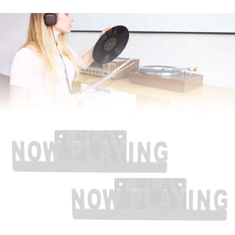 Acryl-Wanddisplay „Now Playing“ für Schallplatten – Präsentationsständer – Doppelpackung – Farbe: Weiß (1/5)