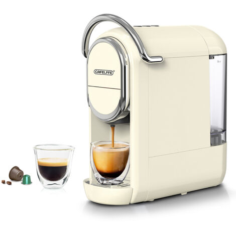 MK-609 3-in-1 Kapselkaffeemaschine: 92℃ 19 Bar Heiß- und Kaltbrühung, Doppelservice, 600ml Wassertank und herausnehmbare Abtropfschale, kompatibel mit DG/NES Kapseln und gemahlenem Kaffee.