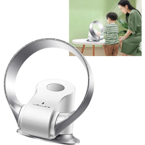 Rotorblattloser Ventilator mit 9 Geschwindigkeitsstufen und großem Abstrahlwinkel – Wand- oder Tischmontage möglich – Fernbedienung – Sicher für Familien mit Kindern und Haustieren – Material: Kunstst