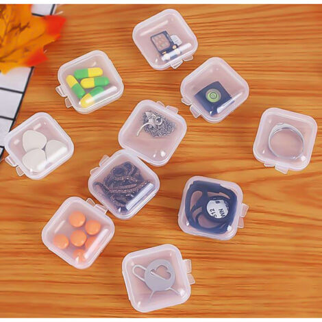 Mini-Box: Transparente Mini-Präsentationsbox aus Polypropylen (PP), robust mit glänzender Oberfläche, für Schmuck, Pillen, Angelausrüstung und Accessoires. (1/5)