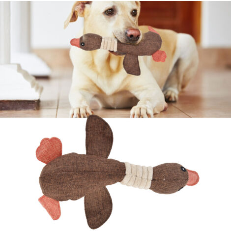 Hundespielzeug – Plüsch-Ente mit Geräuschen – Kau- und Zahnreinigungsspielzeug – Trainingsspielzeug und Zubehör, 30 cm (1/5)