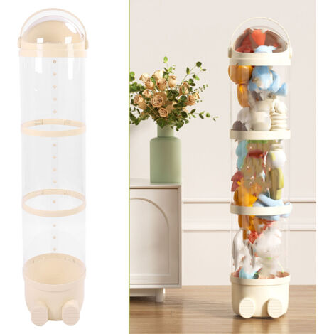 Transparente Spielzeugaufbewahrungsröhre: Riesiger Organizer mit 130 cm Fassungsvermögen für Stofftiere - Multifunktionale Aufbewahrungsröhre für Wohnzimmer und Kinderzimmer, Eimer mit 36 Teilen - Sic (1/5)