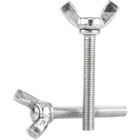 Flügelschrauben DIN 316 aus silberfarbenem Edelstahl 304, M6 x 30, 5er-Packung (1/2)