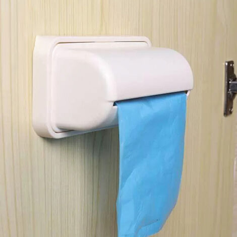 Wandmontierter Müllbeutelspender – Kunststoff – Unperforiert – Aprikose – Größe 15 x 6,5 cm