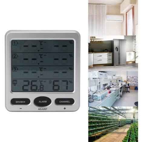 Hochpräzises drahtloses elektrisches Innenthermometer mit Hygrometer und 3 Sensoren (1/5)