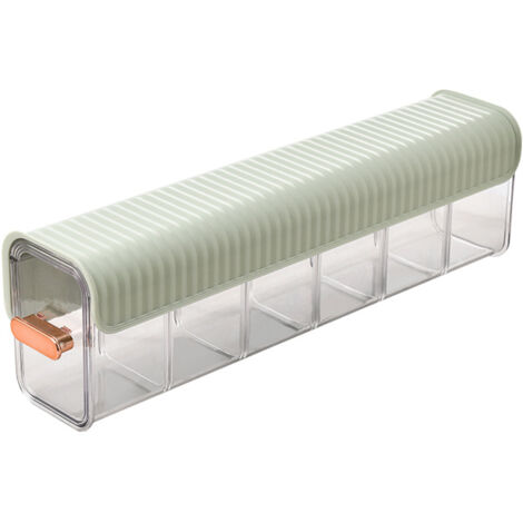 Multifunktionale Aufbewahrungsbox aus ABS mit Klappe – 6 verstellbare Fächer für Unterwäsche, Socken und Accessoires – 36 x 10 x 8 cm (1/5)
