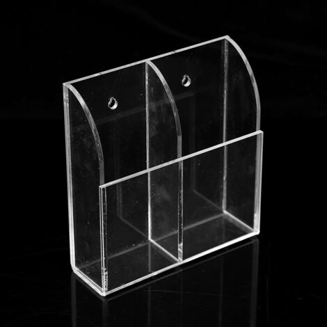 Transparente Aufbewahrungsbox für Fernbedienungen, Fernseher, DVD-Player und Mobilgeräte – 3 mm Acrylständer (1, 2 oder 3 Fächer) mit Schrauben (1/5)