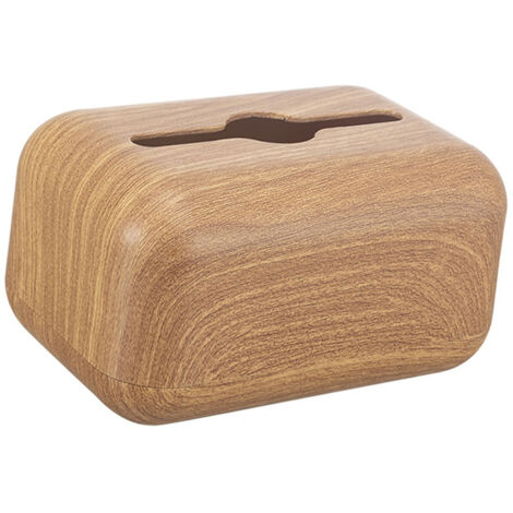 Aufbewahrungsbox mit elegantem, rechteckigem Bezug aus ABS-Kunststoff in Holzoptik für Büro, Café, Serviettenhalter, leicht nachfüllbar (1/5)