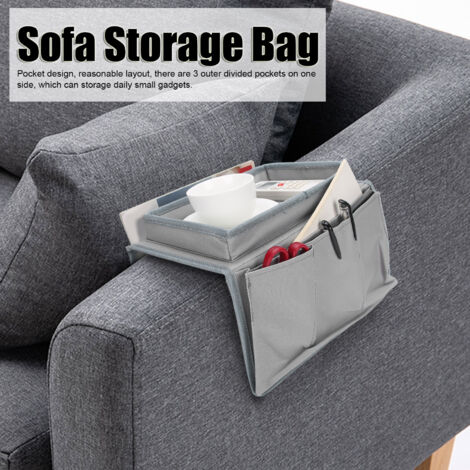 Sofa-Organizer mit Getränkehaltern – 4 Fächer für Fernbedienung, Handy, Snacks – wasserdichtes Oxford-Gewebe, 30 cm
