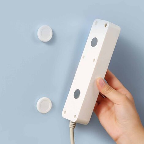 Magnetischer Wandschlüsselhalter für Fernseher und Klimaanlage (PP, 2 runde Halterungen) ohne Befestigungsmaterial zur übersichtlichen Aufbewahrung (1/5)