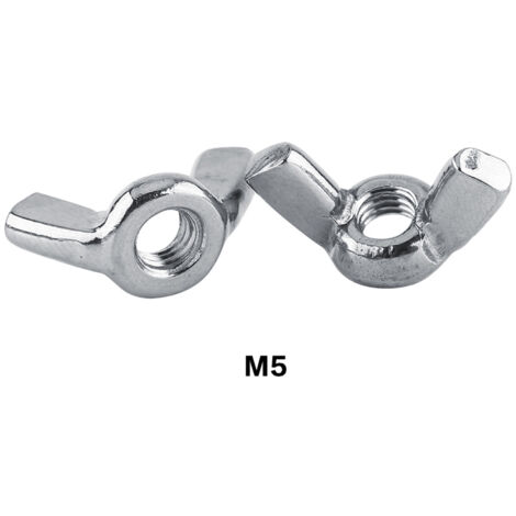 [Montageschraube] SS316 Sicherheitsflügelmutterschraube (M5)316 Edelstahl-Verschlussschrauben, 10 Stück SchmetterlingsflügelModelle M3/M4/M5/M6/M8, korrosionsbeständig, SilberEinfache Drehung und werk (1/2)