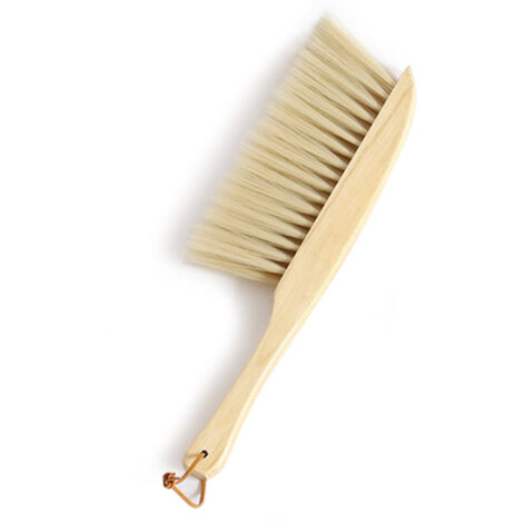 Handbürste/Staubbesen mit weichen Borsten und Holzgriff für Auto, Bett, Sofa, Garten / Langer PP-Holzbesen