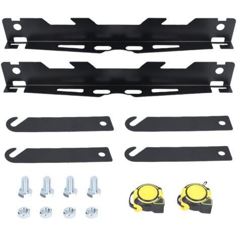 [Achsvermessungsset] 2-teiliges Achsvermessungswerkzeugset mit Stahlplatten, ausziehbaren Halterungen, zwei 5-m-Maßbändern und Bohrungen für die Radaufhängung, für Pkw, UTVs und ATVs, schwarz (1/5)