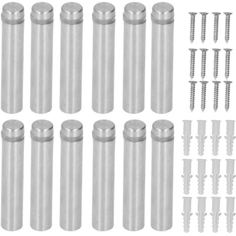 12 x 60 mm Wandbefestigungsschrauben – 12-teiliges Edelstahl-Schrauben- und Dübelset für Schilder und Fotos