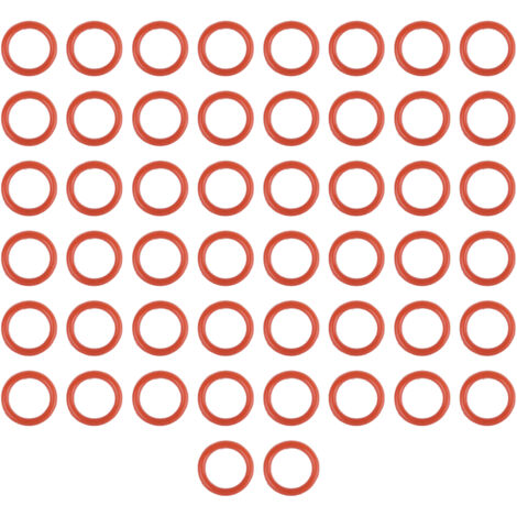 Zylinderdichtung für 241/242, hochtemperaturbeständig, roter Gummi, 50er-Packung, Abmessungen: Außendurchmesser 19 mm/13 mm, Innendurchmesser 14 mm/9,5 mm