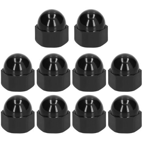 Sechskantmutterkappen – 10 schwarze Kunststoff-Schutzkappen M12