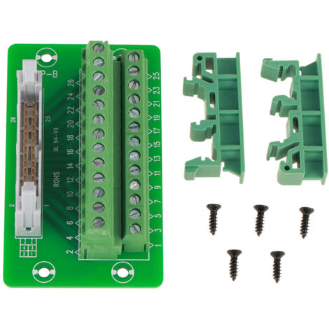 [Breakout-Board] + [IDC26P] + [DIN-Schienen-Schnittstellenmodul, 26-poliger Stecker, 5 mm Rastermaß, FR4-Leiterplatte] + [Flexible, sichere, anpassbare Schiene, 35/32/15 mm] (1/5)