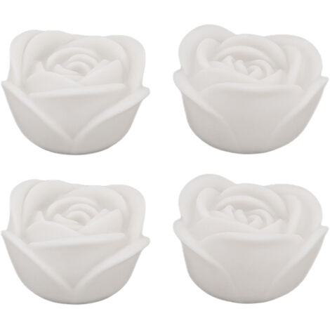 LED-Rosen-Lichterkette (flammenlos) – 4 Stück dekorative, farbenfrohe rosa LED-Lichter aus Kunststoff für Hochzeiten, Cafés, Bars und Partys