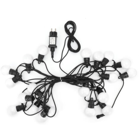 Lichterkette – LED-Ambientebeleuchtung – 20 Glühbirnen – 10 m, Schutzart IP44, warmweiß – Partybeleuchtung für drinnen und draußen (1/2)