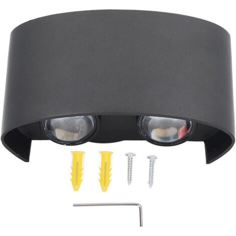 LED-Wandleuchte für den Außenbereich (nach oben/unten gerichtet), Aluminium, IP65, 4 W, 3000 K (warmweiß), 120 mm, Weiß, 1 Leuchte + Montagezubehör