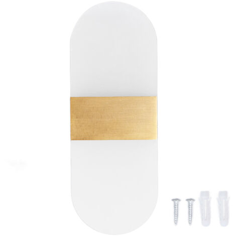 Moderne 360°-LED-Wandleuchte aus goldfarbenem Acryl mit 6 W für Flur, Wohnzimmer, Restaurant (1/2)