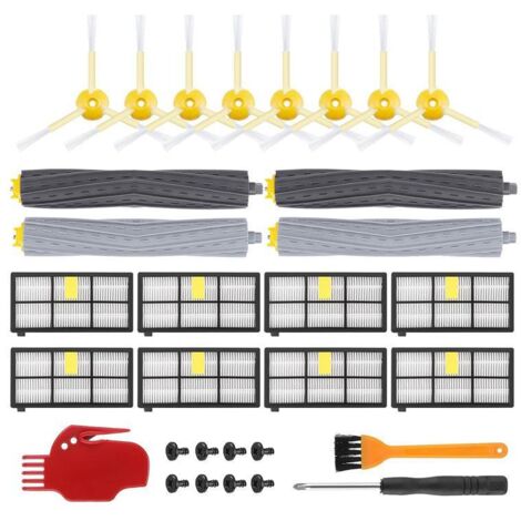 Juego de 23 accesorios para iRobot Roomba serie 800/900: cepillo principal, filtro, cepillo lateral. (1/4)