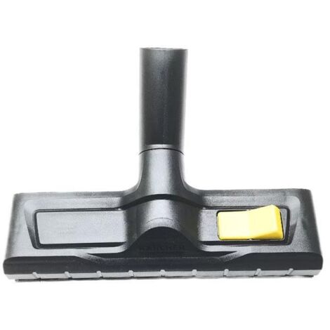 Cepillo para limpieza de suelos con botón pulsador, pieza de repuesto amarilla para aspiradoras Kärcher WD5 y WD6, para una limpieza eficaz del suelo. (1/4)