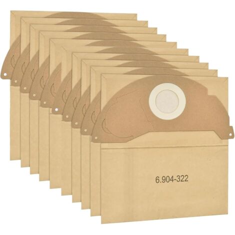 Bolsas para aspiradora, compatibles con Kärcher WD2, MV2, WD 2.200 y WD2250, 10 unidades, filtro de papel de gran capacidad y control de olores. (1/4)