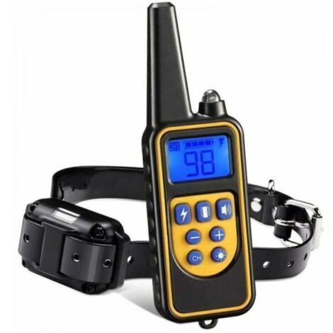 Collar de adiestramiento para perros recargable e impermeable IP67 – 800 m, 99 niveles de vibración/descarga/tono