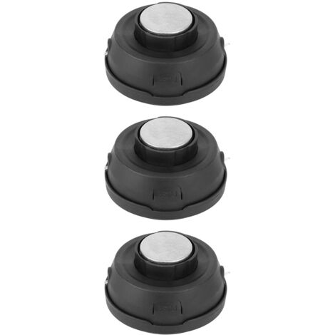 Cabezal de desbrozadora universal H-14 de nailon, de 3 piezas, color plata/negro, para cortacéspedes. (1/5)