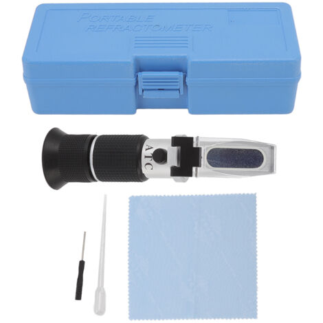 Refractómetro de alta precisión PLD-A3 – 0–32° Brix y 0–27° Baumé – Medición de vino, fruta y miel – Rango de medición 0–140 – Carcasa compacta de aluminio (4 x 4 x 17,2 cm) con calibración y accesori (1/5)
