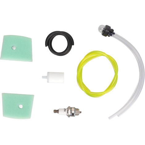 Juego de filtros para motosierra – 530047721 con bujía y cebador – 2 filtros de aire, filtro de combustible y accesorios para Husqvarna 123L 322C (1/5)