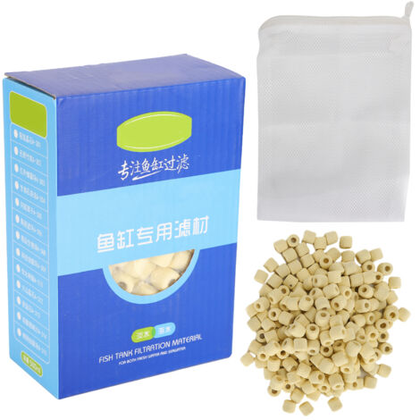 500 ml de medio filtrante biológico para acuarios, fibra infrarroja – anillos filtrantes para agua dulce y salada. (1/5)