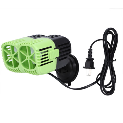 Bomba de olas de doble cabezal para acuario, silenciosa, 25 W, PVC verde, 24000 l/h (1/5)
