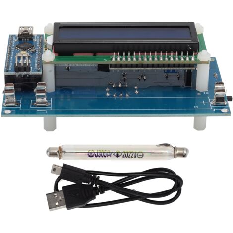 Kit detector de radiación nuclear con módulo contador Geiger, contador GM, pantalla LCD y puerto USB, rango de voltaje 380–550 V – Módulo electrónico para detección de radiación gamma y beta (1/5)
