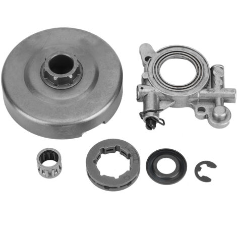 Kit de embrague y bomba de aceite para motosierras Husqvarna 575XP/576XP/570 – juego de 6 piezas fabricado en aleación de zinc 3/8x7T