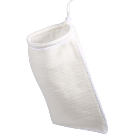 Bolsa de filtro de algodón blanco para acuario con cordón ajustable, 35 x 20 cm – Lavable, alta densidad de filtración (1/5)