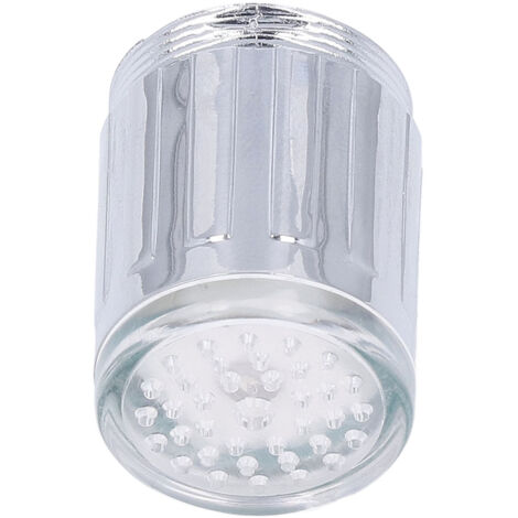 Grifo LED iluminado con adaptador giratorio e iluminación multicolor automática para cocina y baño – ABS, 25 x 34 mm (1/5)