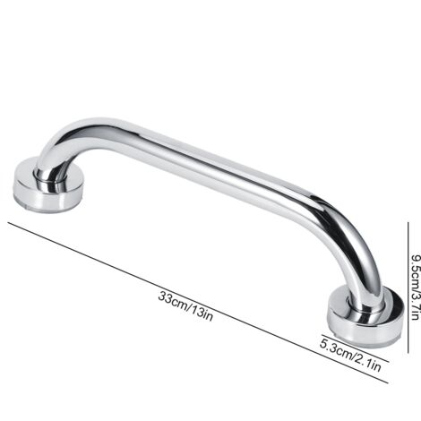 [Barra de apoyo para bañera] [Asa para bañera] [Asa antideslizante] Barra de apoyo cromada de 33 cm de largo para bañera, ideal para personas mayores y niños, fácil instalación con kit de montaje. (1/5)