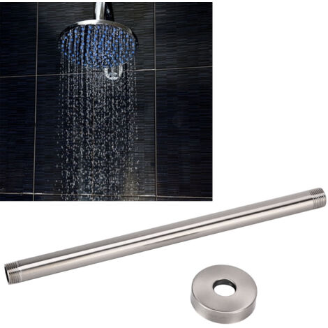 [Manguera de ducha] Brazo extensor de ducha de pared de 30,5 cm (12 pulgadas) con tapa de rosca NPT de 20 mm, acero inoxidable SUS304, cromo cepillado