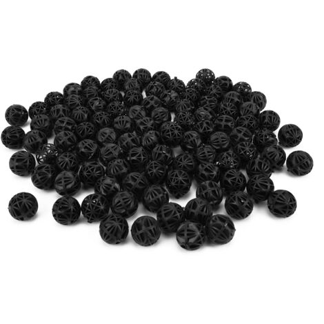 Biobolas para acuario – PP negro, 26 mm – 100 unidades – Filtración bacteriana eficaz (1/5)